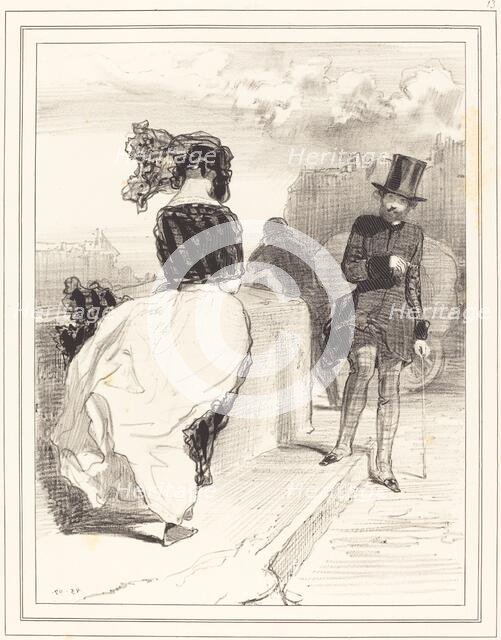 Une de ces mines pudibones, probably c. 1843. Creator: Paul Gavarni.