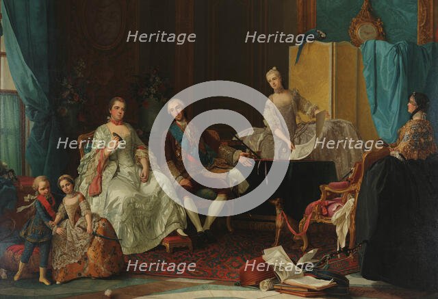 The family of Philip I (1720-1765), Duke of Parma, 1757. Creator: Baldrighi, Giuseppe (1722-1803).