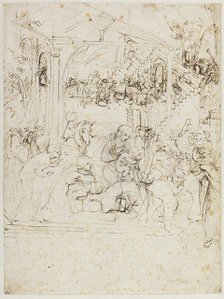 Study for the Adoration of the Magi, ca 1481. Creator: Leonardo da Vinci (1452-1519).