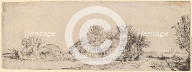 Landscape with a Road beside a Canal, c. 1652. Creator: Rembrandt Harmensz van Rijn.