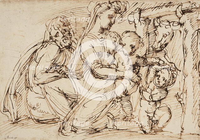 The Holy Family with Saint John the Baptist, c1550. Creator: Baccio Bandinelli.