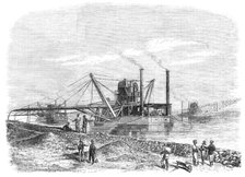 The Isthmus of Suez Maritime Canal: dredges and elevators at work, 1869. Creator: Unknown.