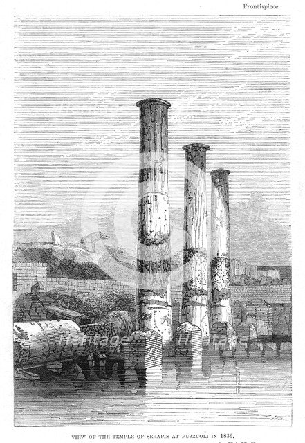 Temple of Serapis at Puzzuoli in 1183, Charles Lyell (1853). Artist: Charles Lyell