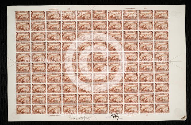 $2 Mississippi River Bridge plate proof, June 1, 1898. Creator: Bureau of Engraving and Printing.