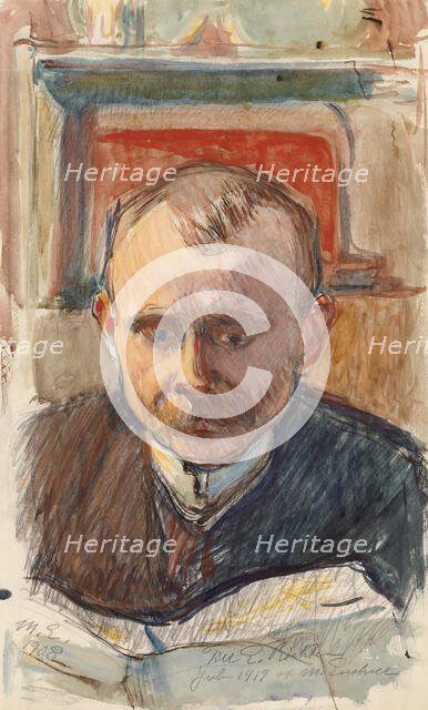 Portrait of Edvard Richter, 1908. Creator: Magnus Enckell.