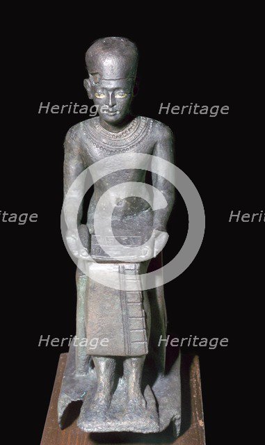 Egyptian bronze statuette of Imhotep, 27th century BC. Artist: Unknown