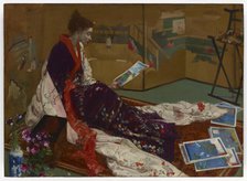 Caprice in Purple and Gold: The Golden Screen, 1864. Creator: James Abbott McNeill Whistler.