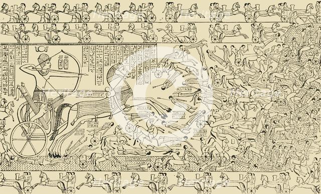 'A Battle-Scene from the Rameseum at Thebes', 1890.   Creator: Unknown.