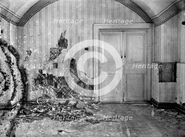 Cellar of Ipatiev house in Yekaterinburg, after the Execution of the Imperial Family in the night on