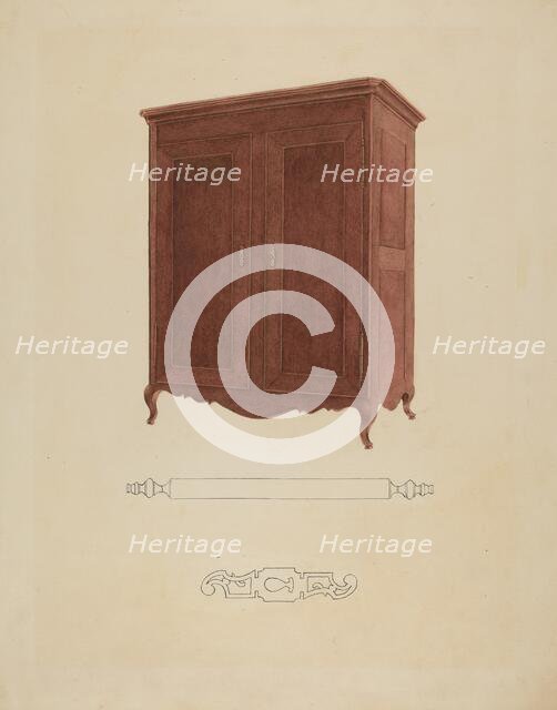 Wooden Armoire, c. 1941. Creator: Adele Brooks.
