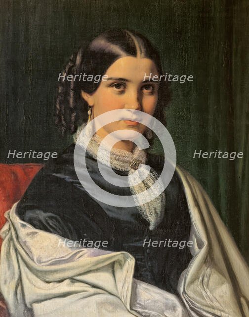 Portrait of Mrs. Vilhelmine Heise, born Hage (1838-1912), 1856. Creator: Wilhelm Marstrand.
