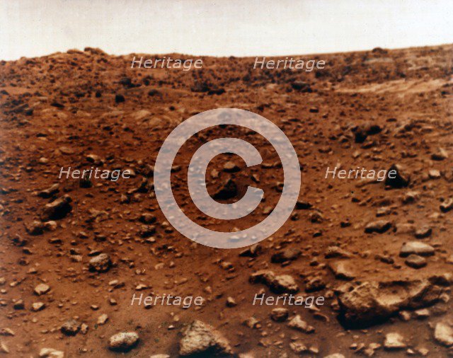 First colour photograph of the Martian planet surface, Viking 1 Mission to Mars, 1976. Creator: NASA.