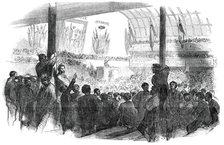 Electoral Meeting in the Salle Martel, Paris, 1850. Creator: Smyth.