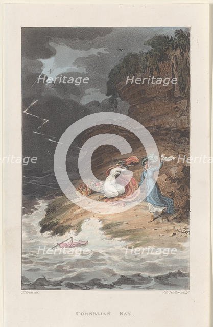Cornelian Bay, from "Poetical Sketches of Scarborough", 1813., 1813. Creators: Thomas Rowlandson, Joseph Constantine Stadler, J. Bluck.