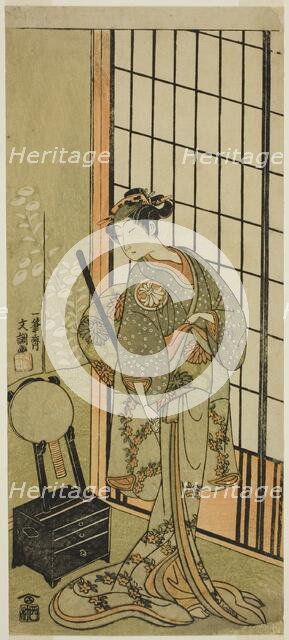 The Actor Segawa Kikunojo II as Princess Hitomaru (Hitormaru Hime) (?) in the Play...,  c. 1769. Creator: Ippitsusai Buncho.