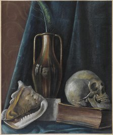 Vanitas with Self-Portrait, c1920. Creator: Martini, Alberto (1876-1954).