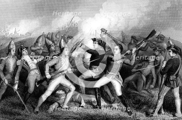 Battle of Bennington, Vermont, American War of Independence, 16 August 1777. Artist: Unknown