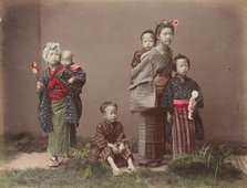 Carrying Children, 1870s-1890s. Creator: Kusakabe Kimbei.