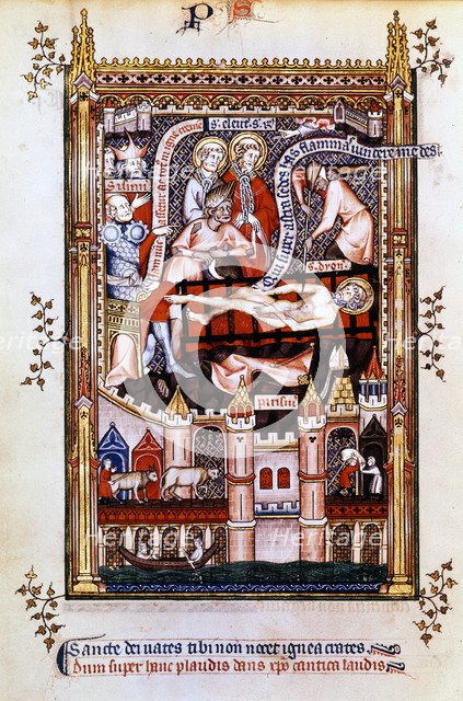 The martyrdom of St Denis, 1317. Artist: Unknown