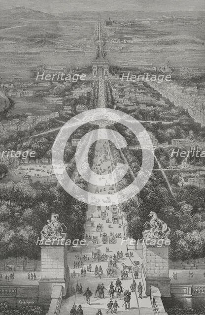 The Champs-Élysées, Paris, France, 1856.  Creator: Unknown.