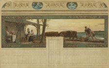 Esquisse pour la salle des mariages de la mairie de Saint-Maur-des-Fossés : Education, 02–1883. Creator: Edouard Michel Lancon.