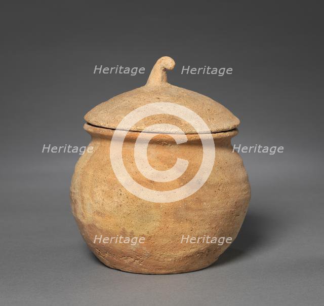 Lidded Jar with Horn Handle, 400s-500s. Creator: Unknown.