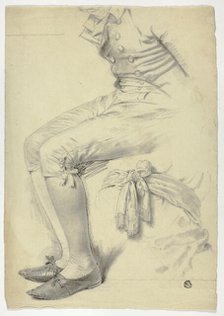 Seated Figure and Sketch of Sash Tied Around Torso, n.d. Creator: John Downman.