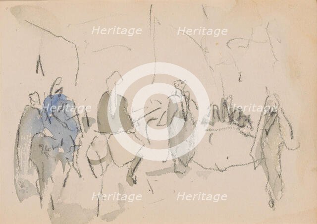 Egyptians on donkeys, 1919. Creator: Marius Bauer.