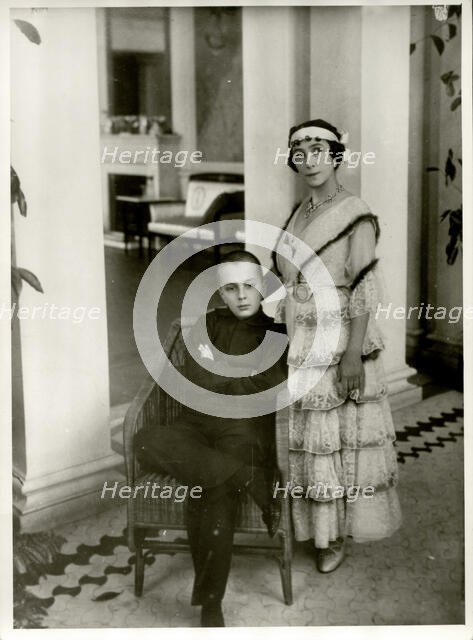 Mathilde Kschessinska (1872-1971) with her son Vladimir, 1916. Creator: Bulla, Karl Karlovich (1853-1929).