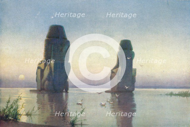 'The Colossi of Thebes - Moonrise', c1880, (1904). Artist: Robert George Talbot Kelly.