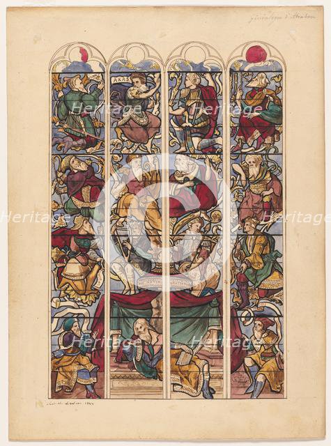 Study for Four Stained Glass Windows "Généalogie dAbraham" , 1844. Creator: Achille Devéria (French, 1800-1857).
