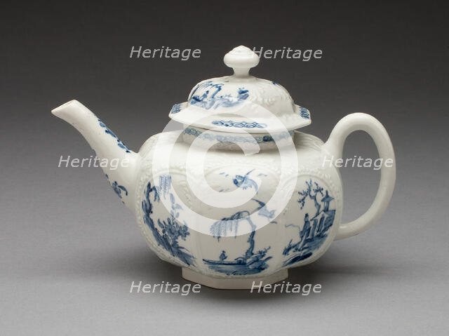 Teapot, Worcester, c. 1755. Creator: Royal Worcester.