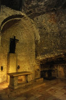 Chapel of the Invention of the Cross, Basilica of the Holy Sepulchre, Jerusalem, Israel, 2014. Creator: LTL.