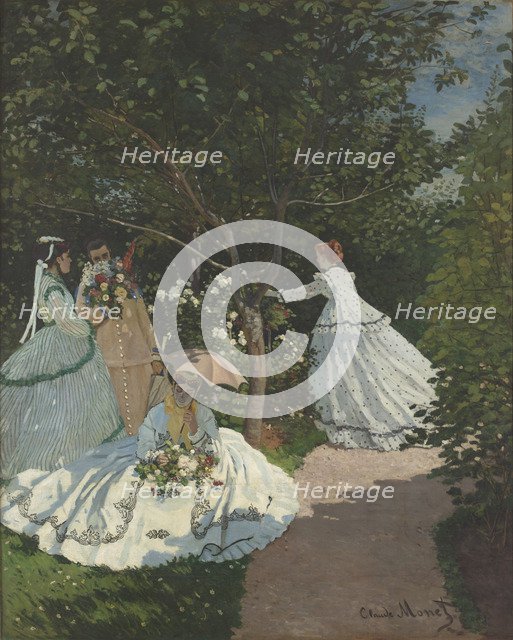 Ladies in the garden. Artist: Monet, Claude (1840-1926)