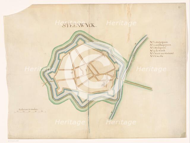 Map of Steenwijk Fortress, c.1650-c.1799. Creator: Anon.