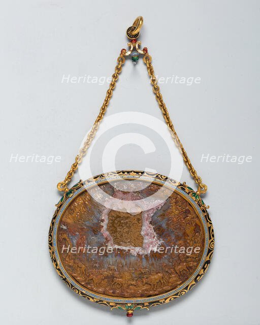 Pendant with a Cameo of Orpheus Charming the Animals, Europe, c. 1550-c. 1600 (cameo). Creator: Unknown.