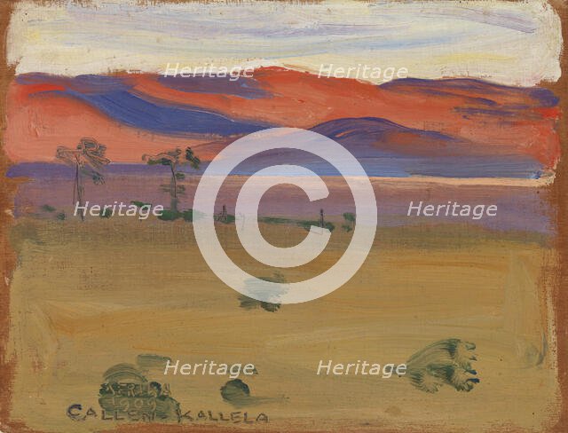 Sunset on the Savannah, 1909. Creator: Akseli Gallen-Kallela.