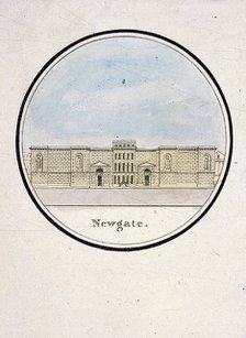 View of Newgate Prison, Old Bailey, London, 1794. Artist: Anon