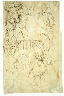 Sketches of Figures, 1540/60. Creator: Battista Franco Veneziano.