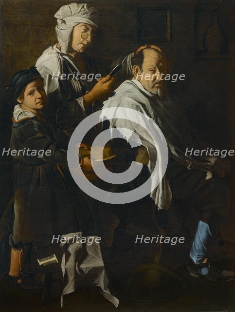 A barber shop, Last quarter of the 17th century. Creator: Master of Blue Jeans (active around 1675-1700).