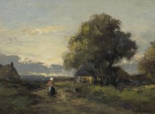 Landscape with Farmhouses, 1874-1945. Creator: Jan van der Linde.