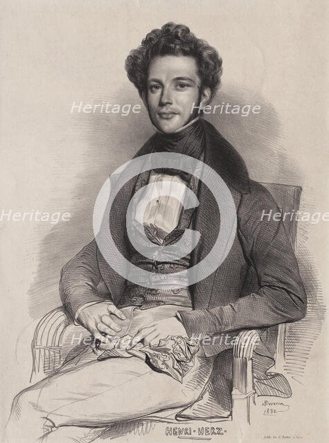 Portrait of the composer and pianist Henri Herz (1803-1888) , 1832. Creator: Devéria, Achille (1800-1857).