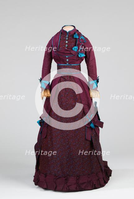 Afternoon dress, American, 1870-75. Creator: Grace King.