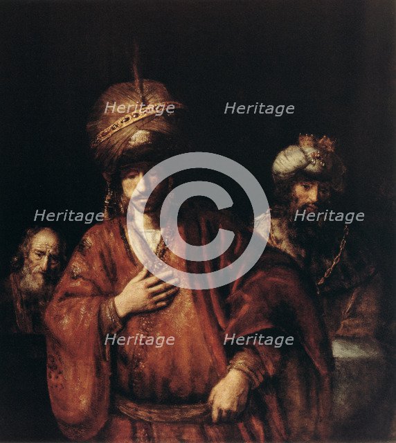 'Haman Recognizes His Fate', c1665. Artist: Rembrandt Harmensz van Rijn    