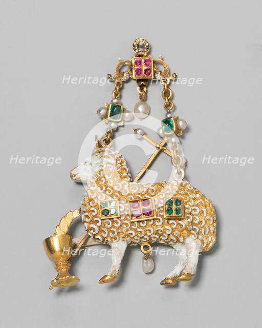 Pendant with Agnus Dei (Lamb of God), Spain, c. 1575-c. 1650, with later modifications. Creator: Unknown.