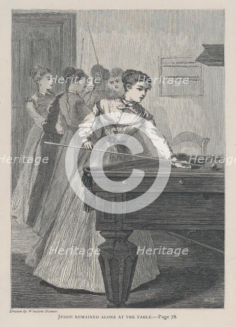 Jessie Remained Alone at the Table (The Galaxy, An Illustrated Magazine of Entertaini..., July 1868. Creator: Unknown.