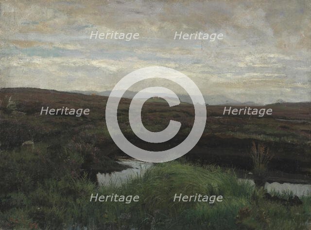 Peat Bog on Jaeren, 1882. Creator: Kitty Lange Kielland.