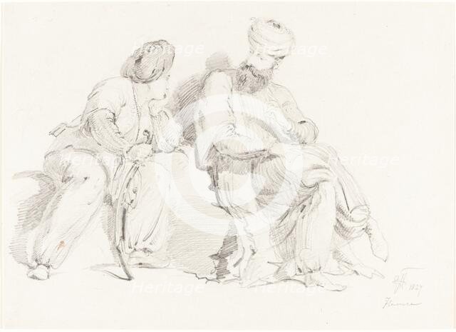 Two Men in Oriental Dress, 1827. Creator: George Hayter.
