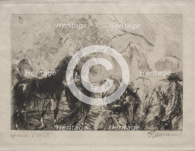 Horse Market in Algiers, 1898. Creator: Albert Besnard (French, 1849-1934).