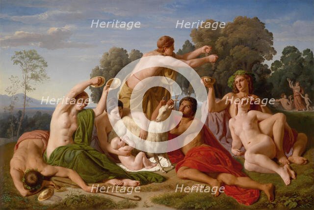 The Education of Jupiter on Mount Ida in Crete, 1846. Creator: Steinfurth, Hermann (1824-1880).